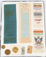 1893 Columbian Exposition 4 SILK RIBBONS & MEDALS