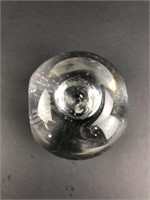 Signed Orrefors Crystal Orb Candle Holder