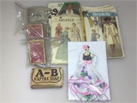 Vintage Spice Boxes, Soap and Sewing Patterns