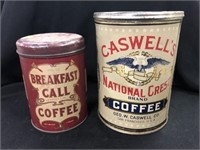 Caswells & Breakfast Call Coffee Tins