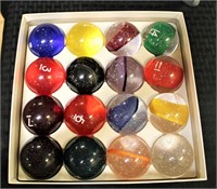 Vintage set of pool balls, original box