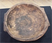 Round wooden dough bowl