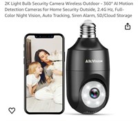 2K Light Bulb Security Camera Wireless