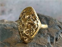 14K Gold Nugget Style Ring 8g