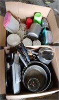 (2) Boxes of Kitchen Canisters and More