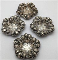 Set Of 4 Sterling Silver Nut Dishes