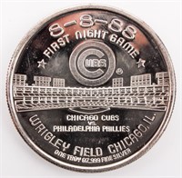 Coin .999 Fine Silver Chicago Cubs 8-8-1988