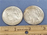 Lot of 2 Peace silver dollars 1923S, 1924       (k