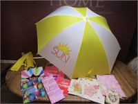 Avon Bright Yellow and White Beach Umbrella