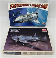 (2) Model Kits - Enterprise & Space Lab, Lockheed