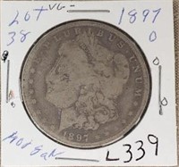 1897O Morgan Silver Dollar VG
