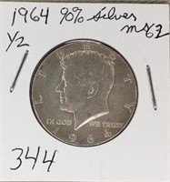 1964 Kennedy Half Dollar MS62