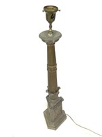 Column Table Lamp w Cherub Decorated Base