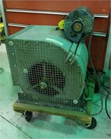 Squirrel cage fan on rollers