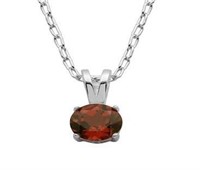 Genuine 1.00 ct Garnet Solitaire Pendant