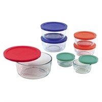 14pc Glass Storage Set w/ Colored Lids