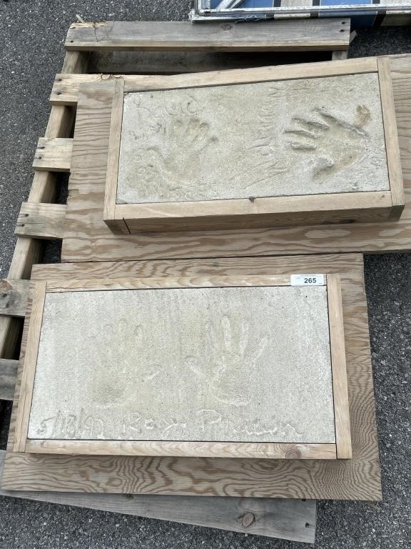 Concrete Hand Print Blocks.