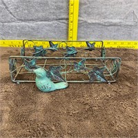 Wrought Iron Letter Basket with a Bird