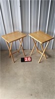2 Solid Wood Folding Tables