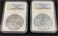 (2) 2012 SILVER AMERICAN EAGLES WEST POINT MINT