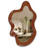 36 "x 24" Irregular Wall Mirror, Wooden Framed