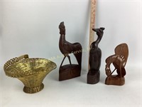 Wooden Bird Sculptures includes (3) Indonesian