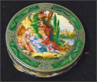 Silver-Enameled Compact.