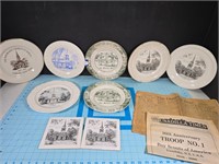 Commemorative plates & Vintage news papers