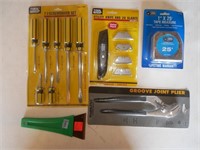 NIP Screwdrivers, 25' Measuring Tape, Groove Joint