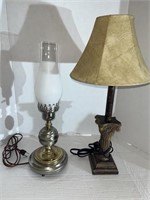 2 table lamps (untested) 17.5 in and 20 in
