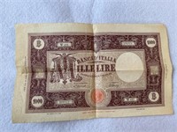Banca D’Italia.  1943. 1000 Lire