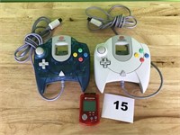 Lot of 2 Dreamcast Controllers and 1 Memory Card