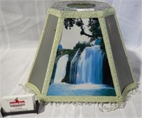 WATERFALL DECORATED LAMPSHADE 11"