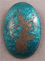 Vintage Siam S/S Blue Enamel Pin/Brooch