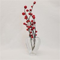 Clear Blown Glass Paperweight Vase