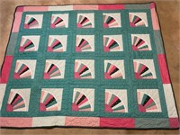 Hand Crafted Fan Quilt  - Appears never used