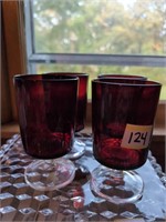 Vintage ruby red cordial vintage glassware