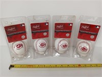 4 Rawlings Cincinnati Reds Baseballs