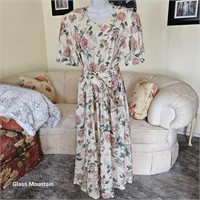 Lindor Vintage Floral Maxi Dress Size 16