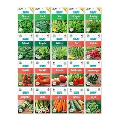 $42 20pk Organic USA Herbs and Vegetable Seeds