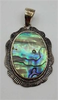 Sterling Silver Abalone Pendant 10.2 G Tw