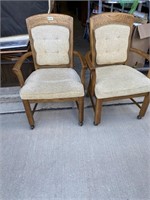 2 Rolling Solid Kitchen Chairs