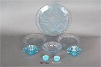 Vintage Blue Glass- Westmoreland, Fire King, Dell