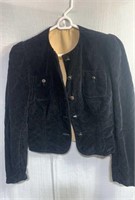 VTG Handmade Crushed Velvet Black Woman's Jacket