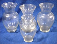 Clear Glass Vases - 4pcs