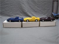 3 Assorted Ertl Plastic Corvette Collector Cars