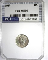 1942 Dime PCI MS66