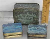 3 Edgeworth tobacco tins