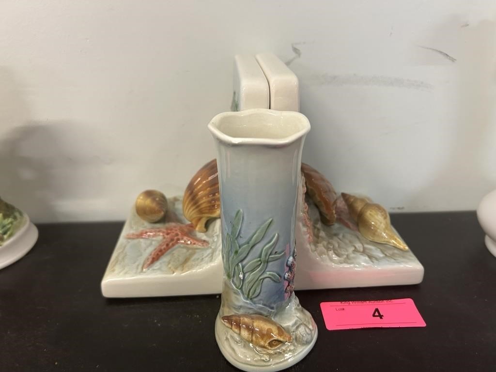 Nautical Bookends And Vase