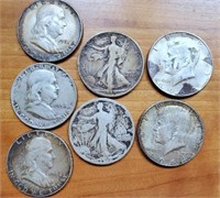 Silver Half Dollar Coins (7)